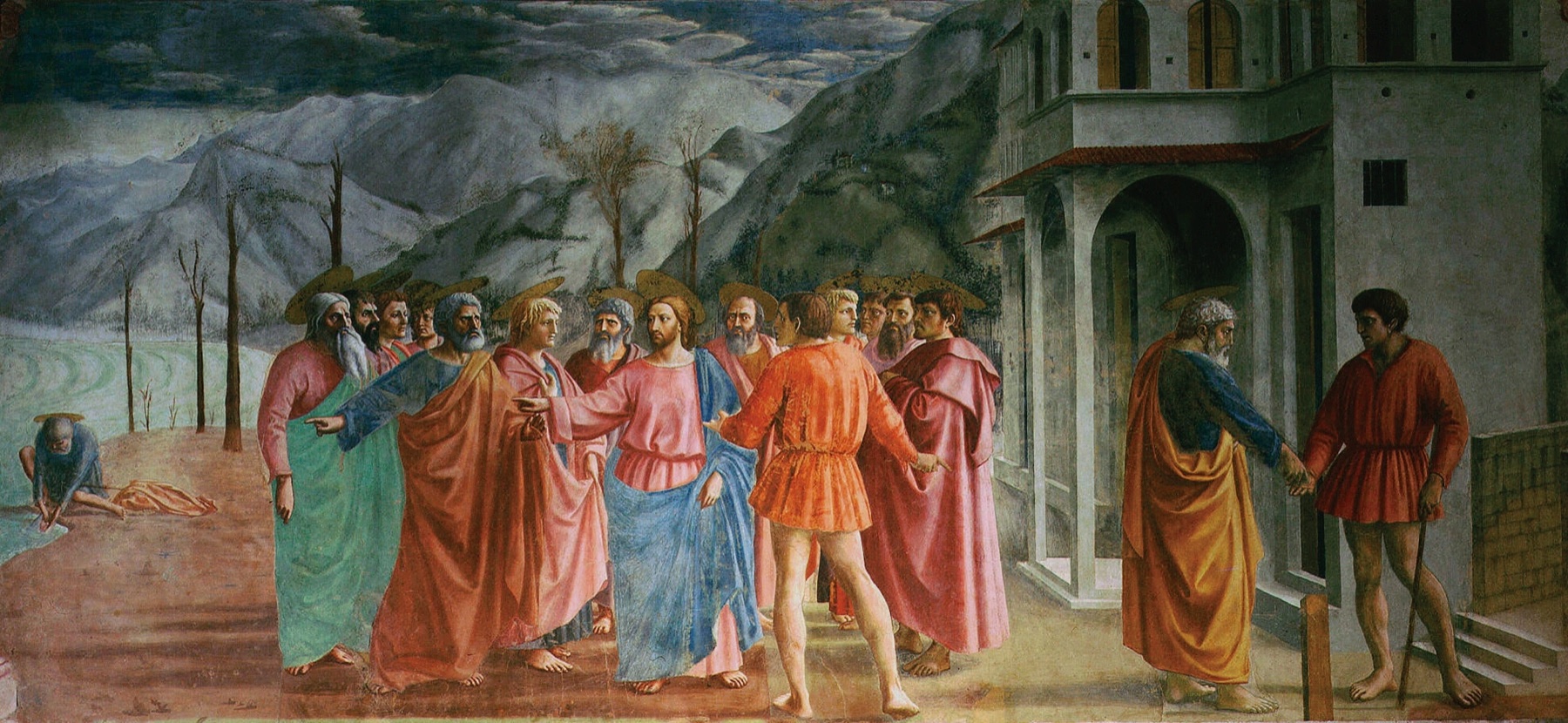El Tributo de la moneda, fresco de Masaccio en la capilla Brancacci de Florencia
